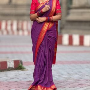 checked kalyani cotton saree