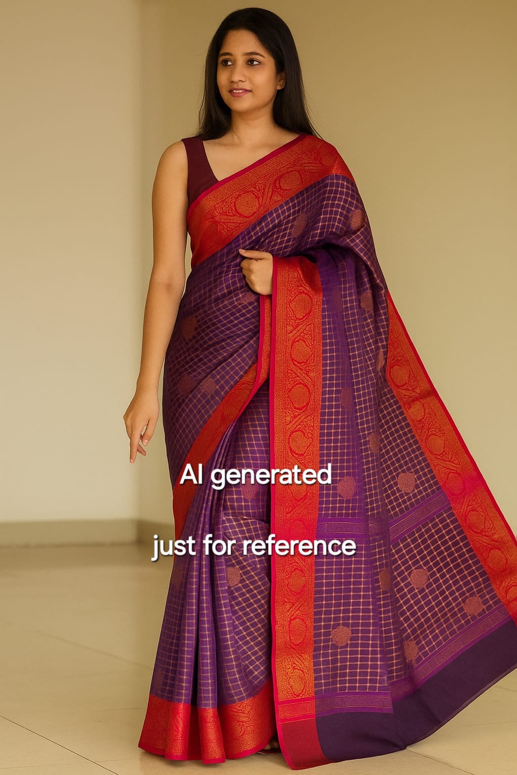 checked semi silk saree checked semi silk saree